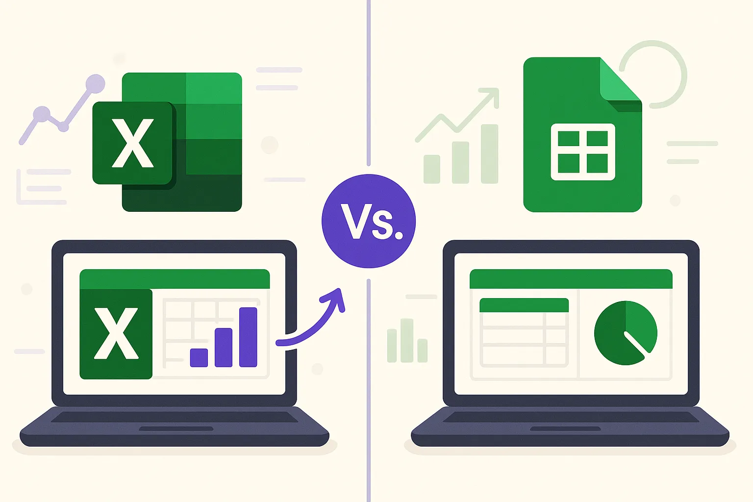 Side-by-side view of collaboration features in Google Sheets and Excel Online
