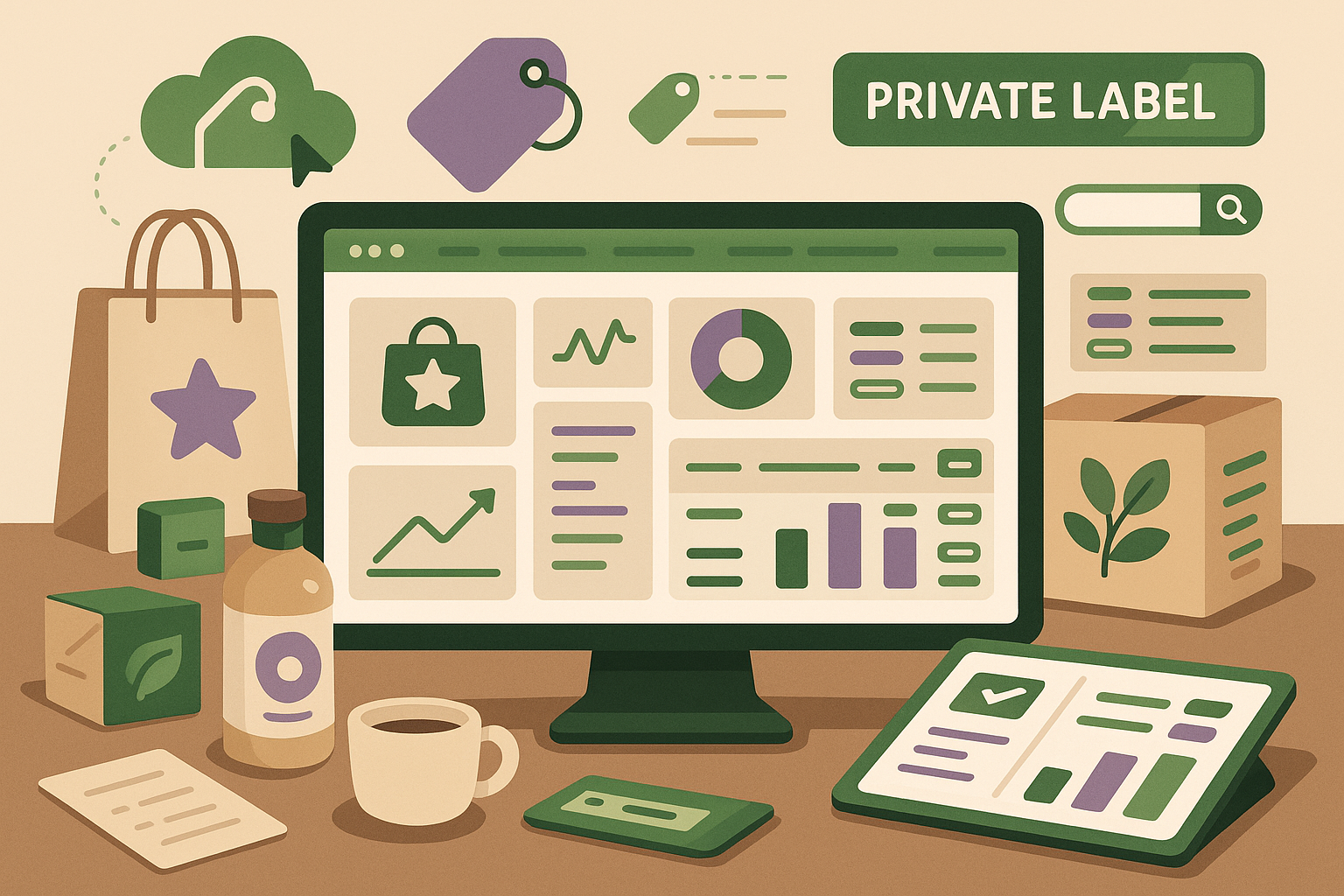 Private Label Brand Analytics & Development Tracking Dashboard Preview